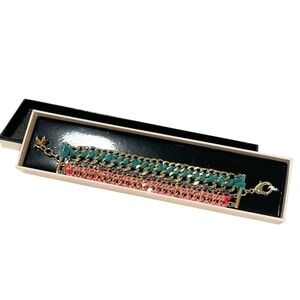 Victoria's‎ Secret Limited Edition Angel Wing Bracelet Teal Blue Pink Gold Chain